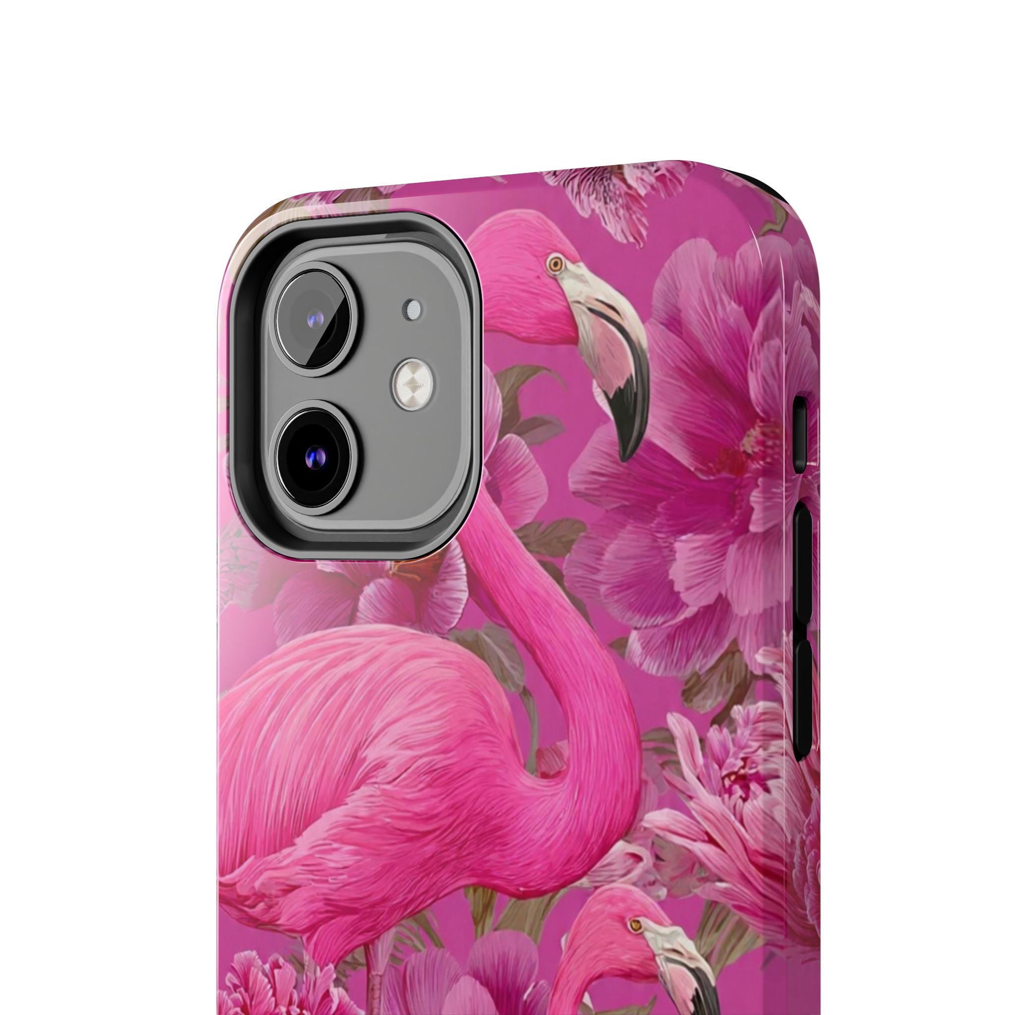 Pink Flamingo Floral Tough Phone Case — Protective iPhone Cover