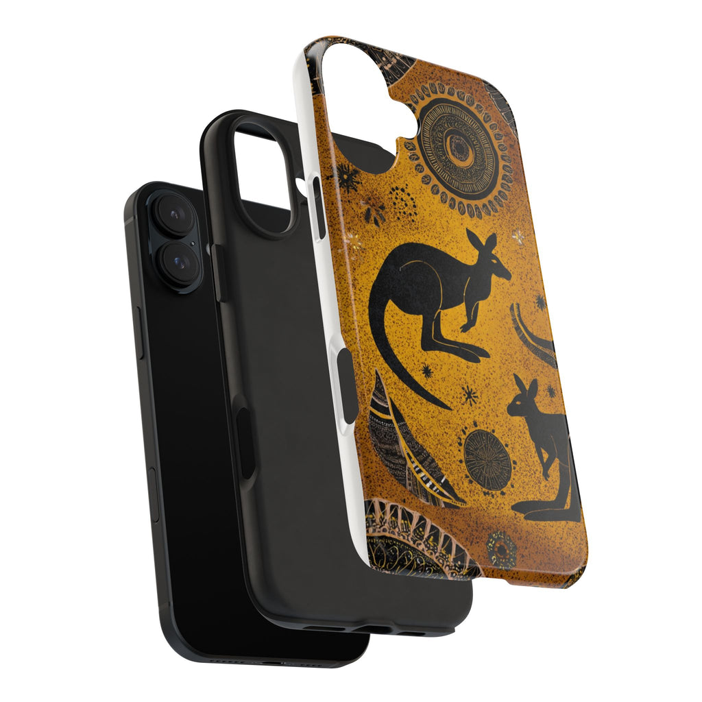 Kangaroo Boho Tough Phone Case — Australian Wildlife Protective Cover