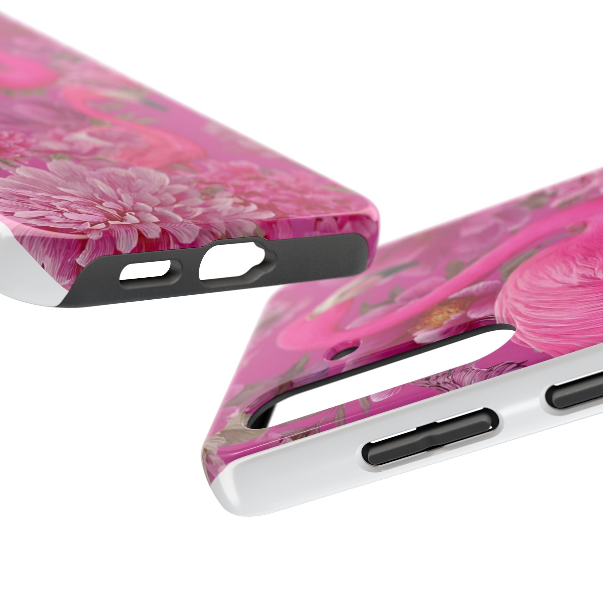 Pink Flamingo Floral Tough Phone Case — Protective iPhone Cover