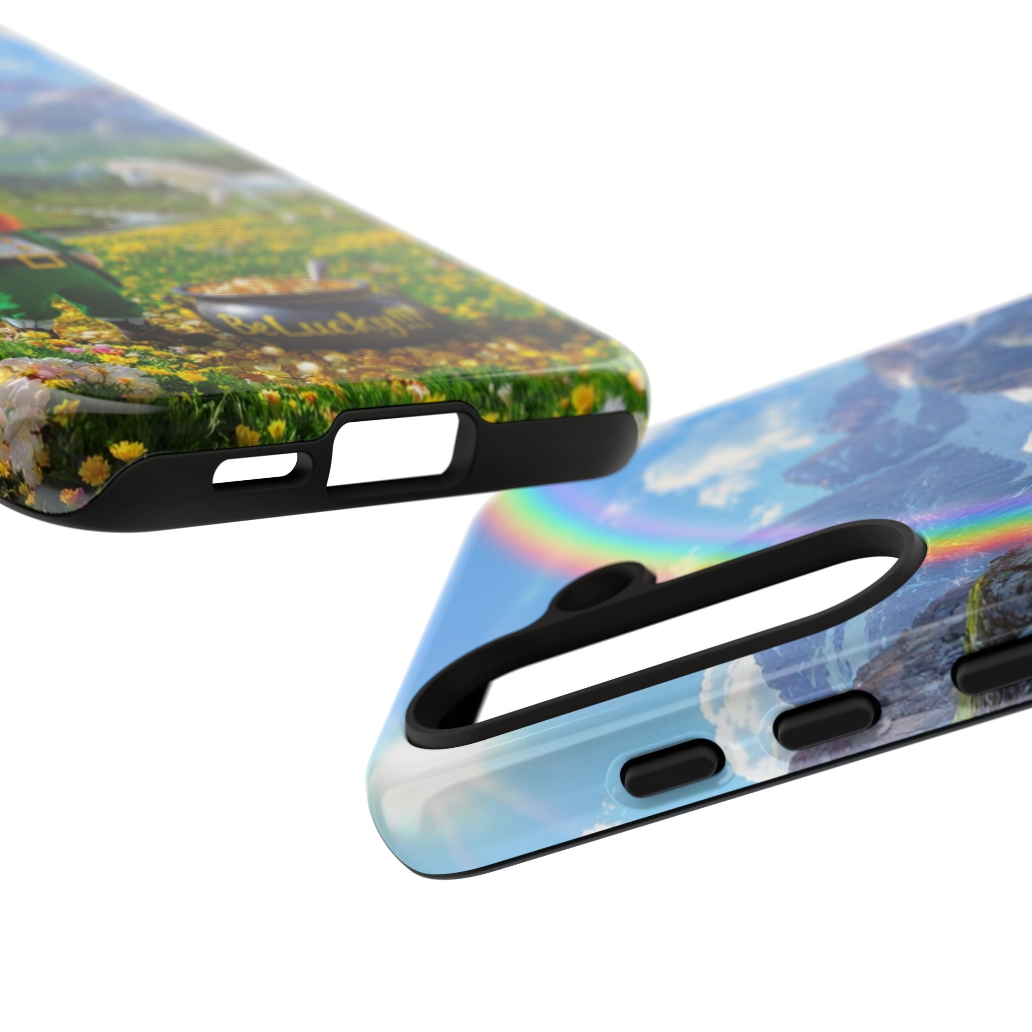 Lucky Leprechaun & Unicorn Phone Case — Rainbow Pot of Gold Protective Cover