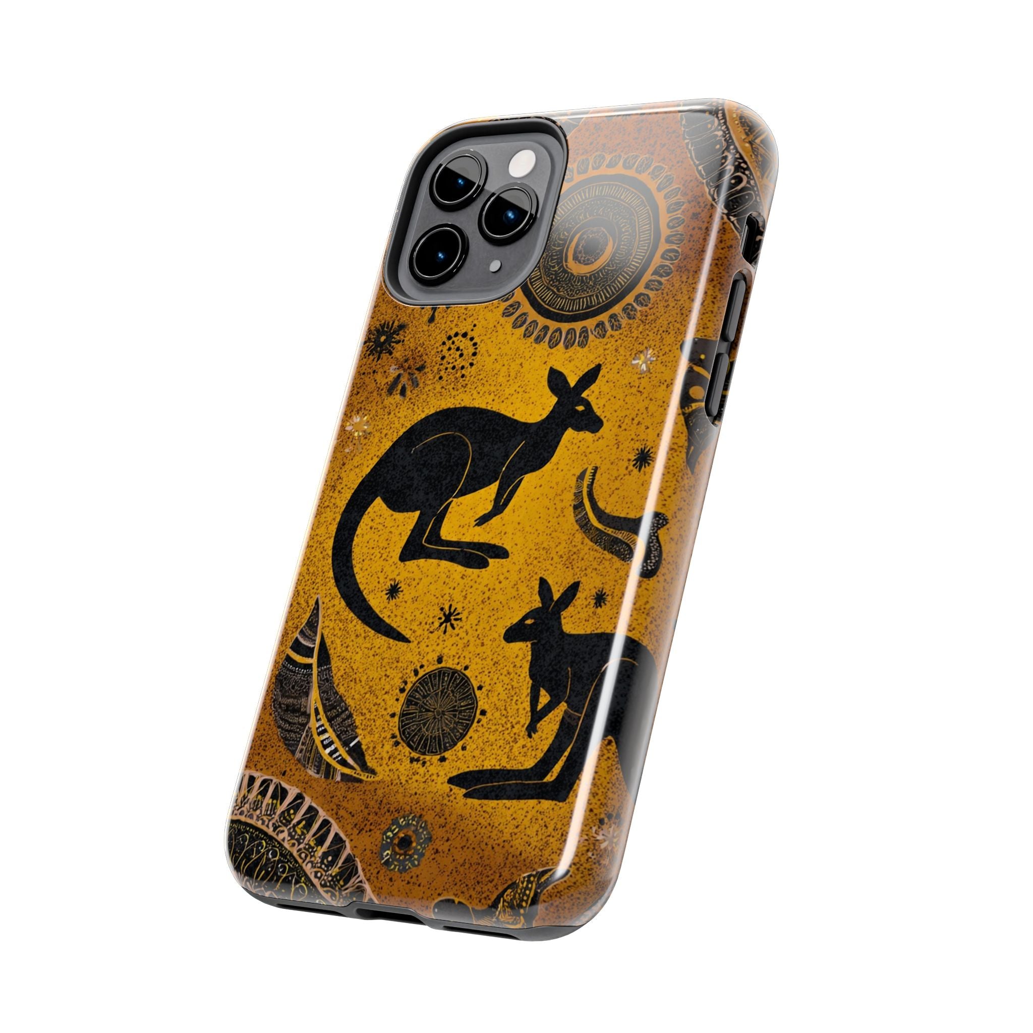 Kangaroo Boho Tough Phone Case — Australian Wildlife Protective Cover