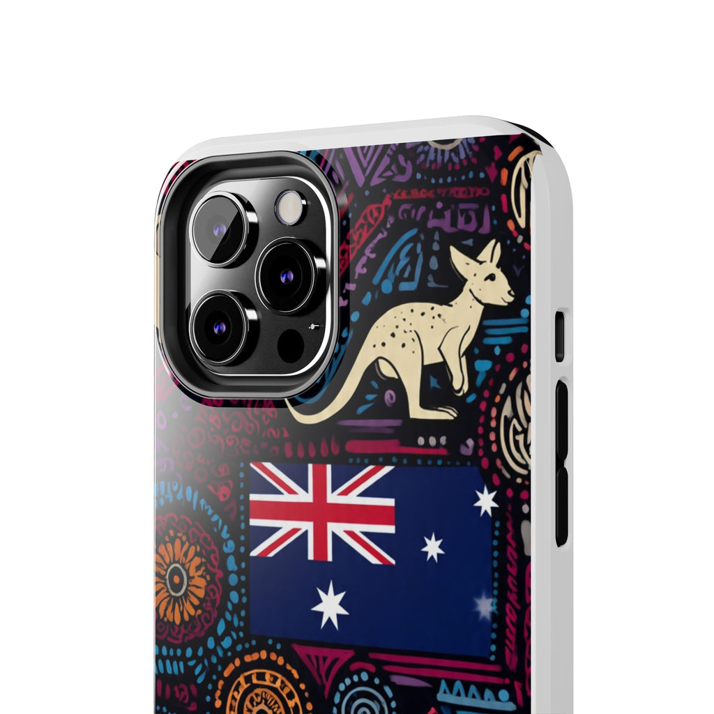 Australian Kangaroo Indigenous Pattern Phone Case — Tough Protective Cover