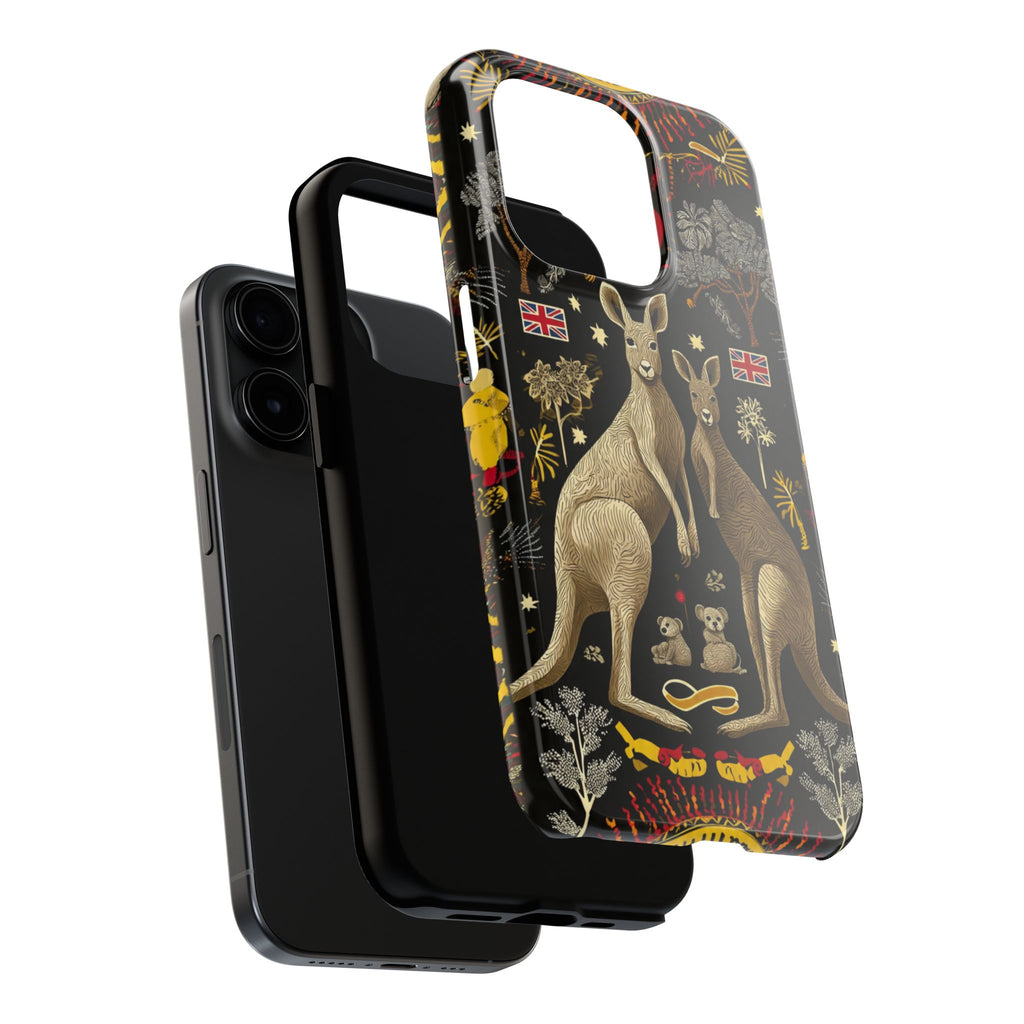 Australian Kangaroo Crest Tough Phone Case — Vintage Coat-of-Arms Design