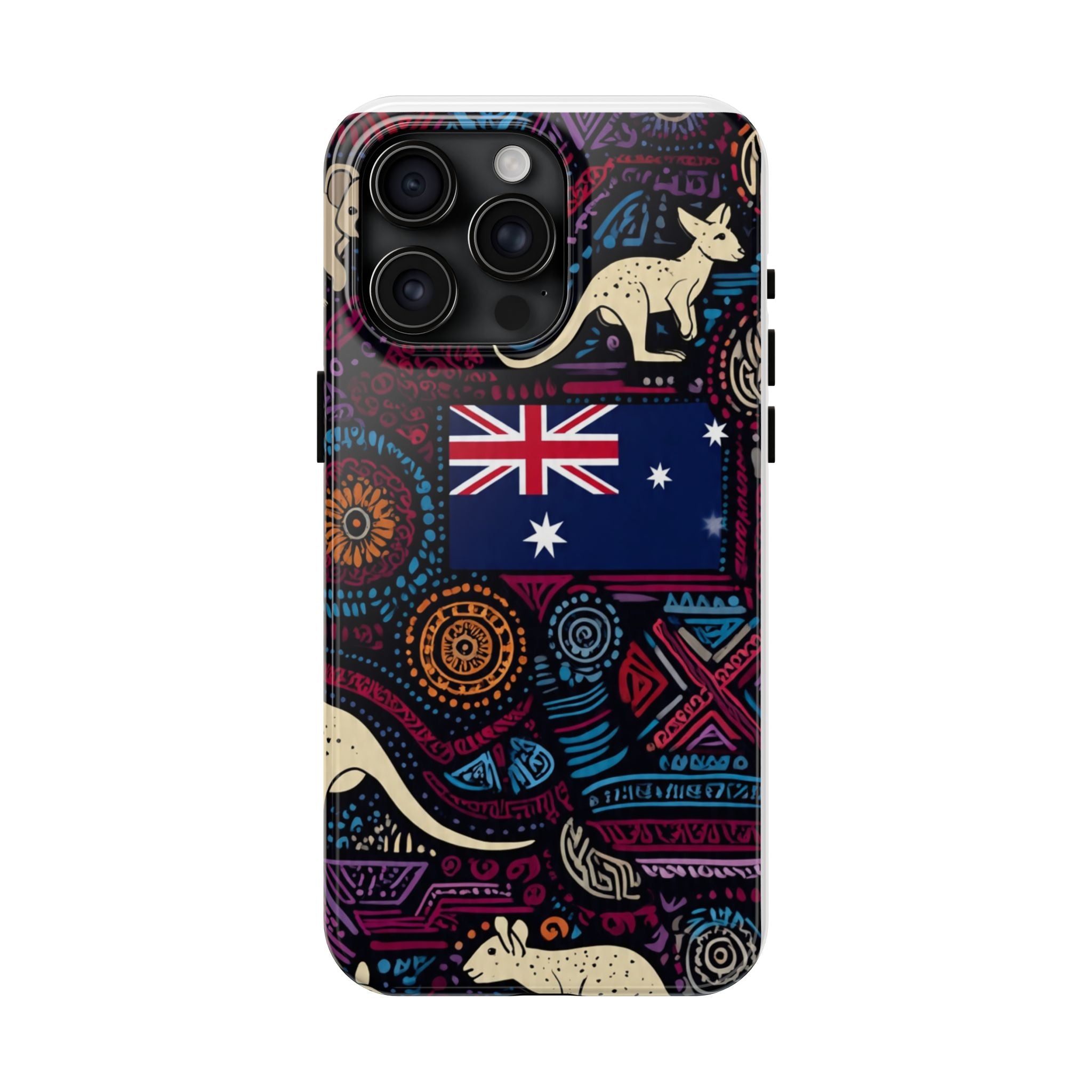 Australian Kangaroo Indigenous Pattern Phone Case — Tough Protective Cover