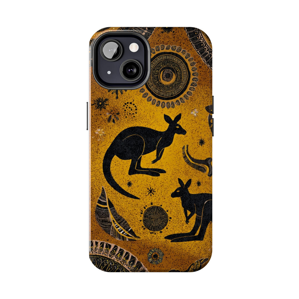 Kangaroo Boho Tough Phone Case — Australian Wildlife Protective Cover