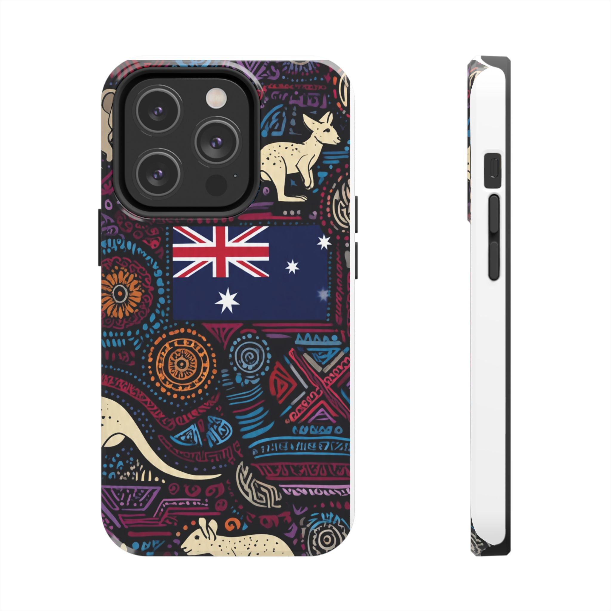 Australian Kangaroo Indigenous Pattern Phone Case — Tough Protective Cover