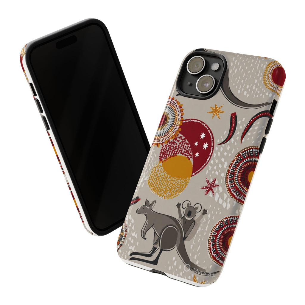 Kangaroo & Koala Aboriginal Dot Art Phone Case – Protective Tough Case