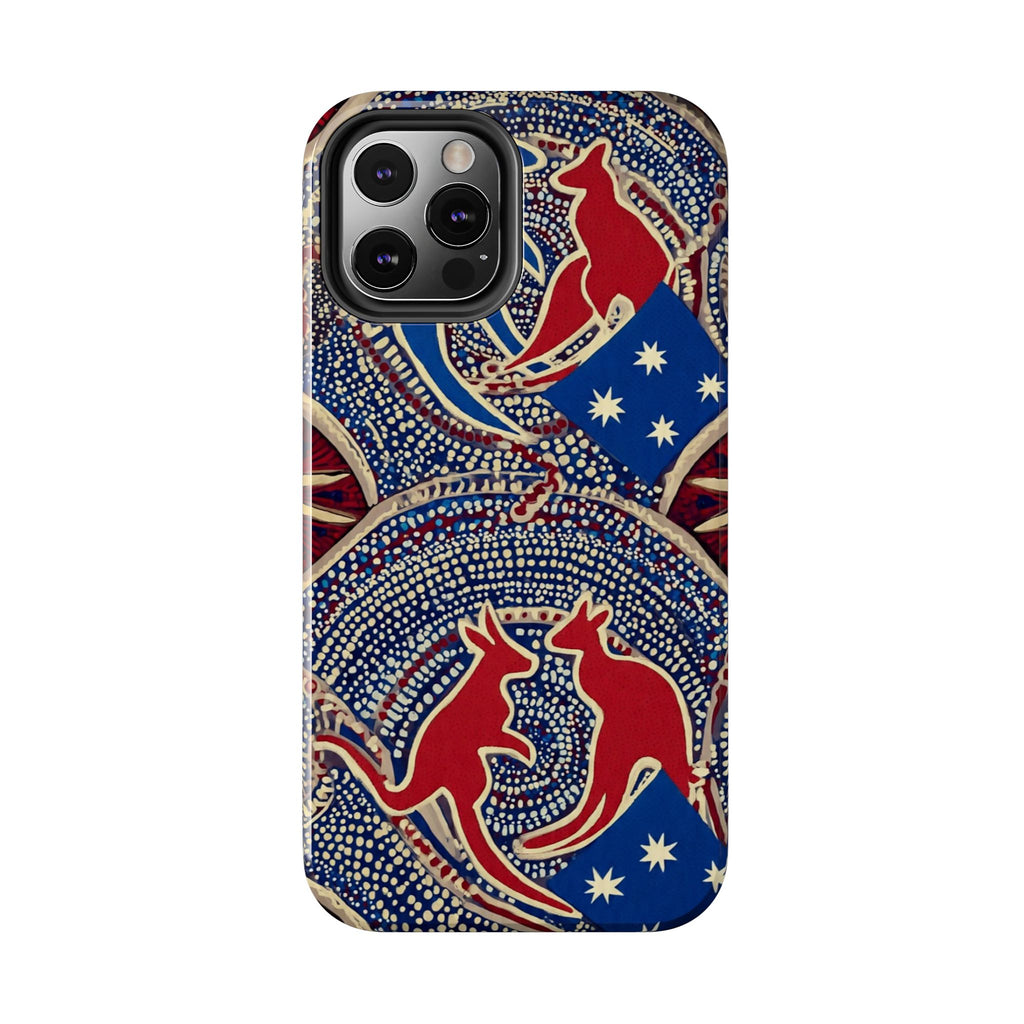 Australian Aboriginal Style Kangaroo Tough Phone Case — Patriotic Dot Art Phone Cover