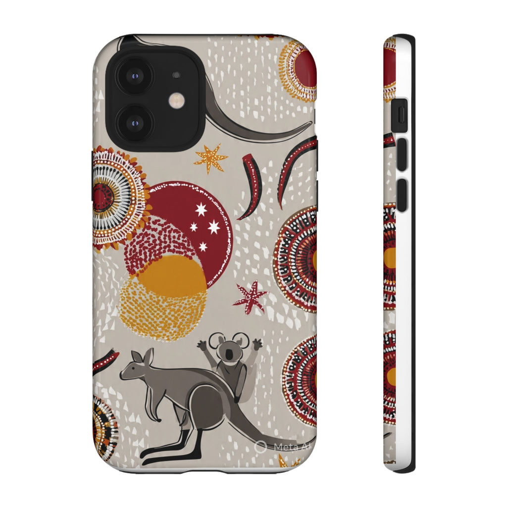 Kangaroo & Koala Aboriginal Dot Art Phone Case – Protective Tough Case