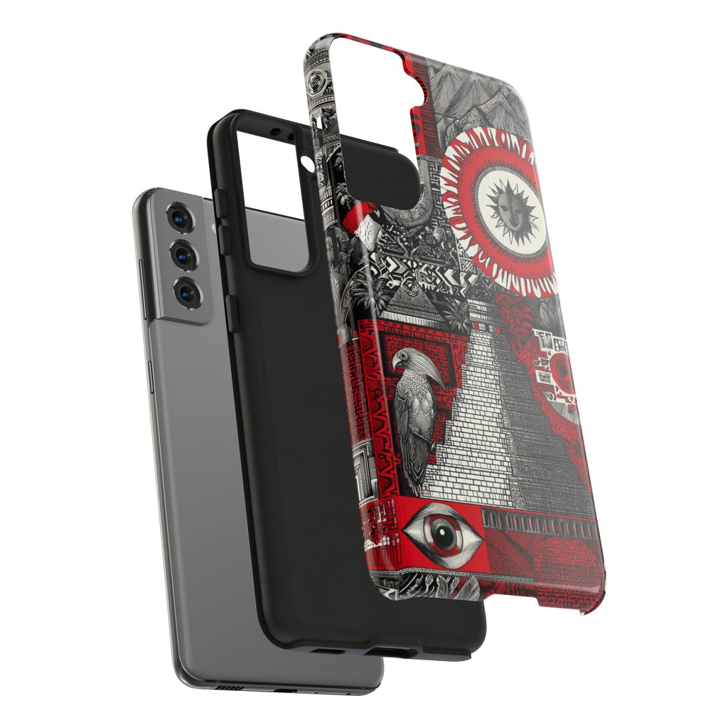 Tough Phone Case — Red Inca Pyramid Collage (Sun & Raven)