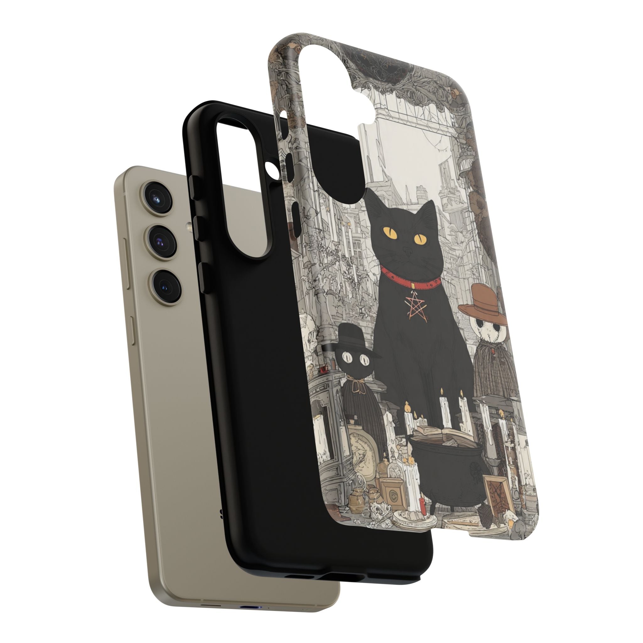 Witchy Black Cat Phone Case — Mystic Altar iPhone Cover