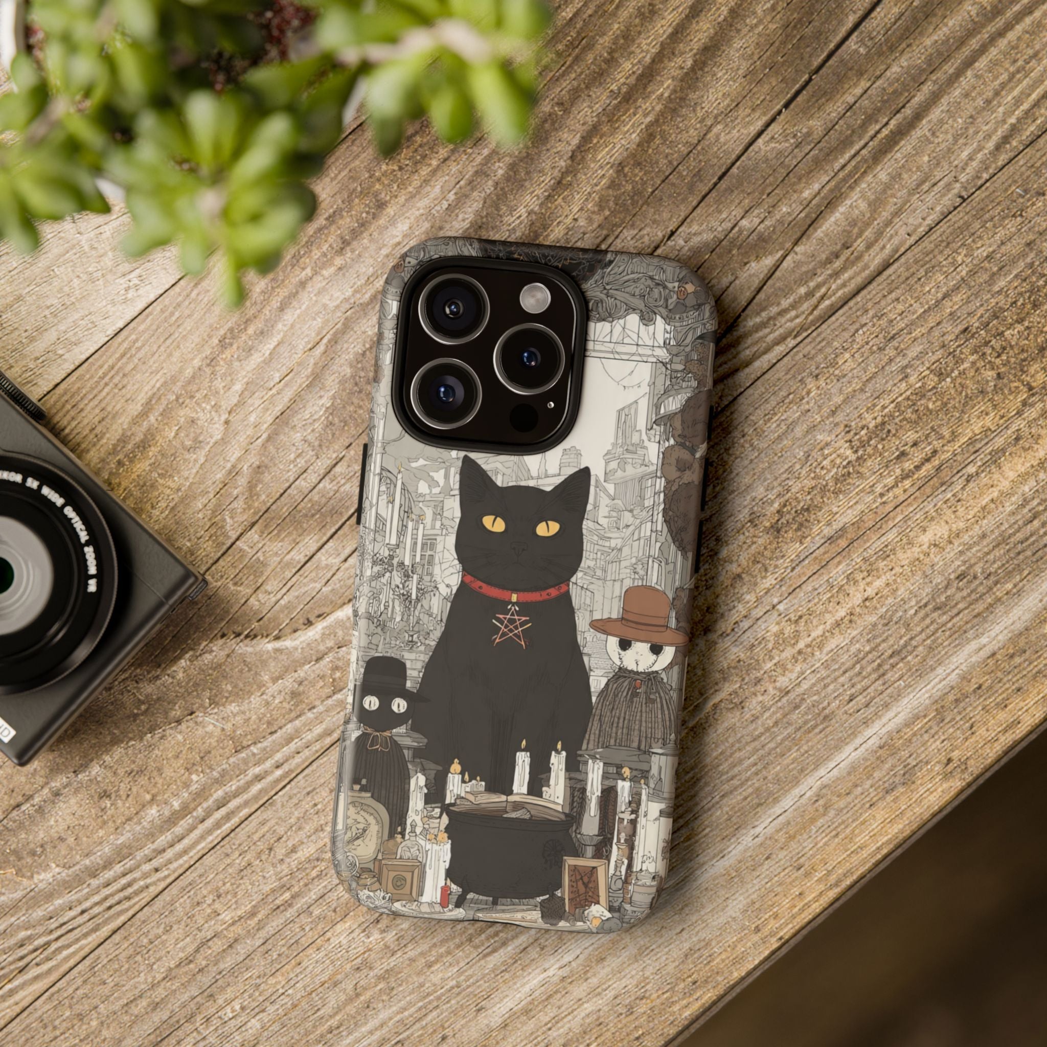 Witchy Black Cat Phone Case — Mystic Altar iPhone Cover