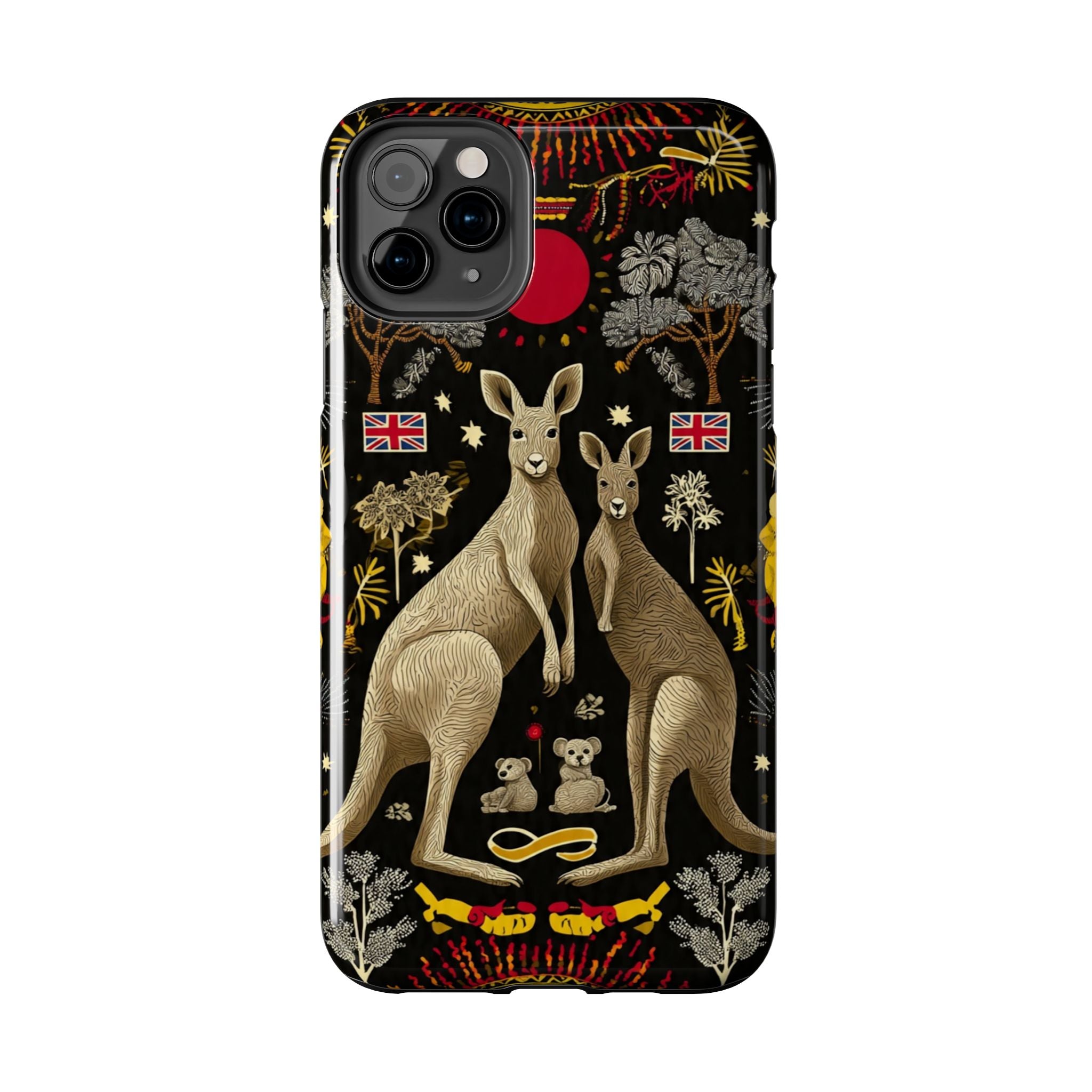 Australian Kangaroo Crest Tough Phone Case — Vintage Coat-of-Arms Design
