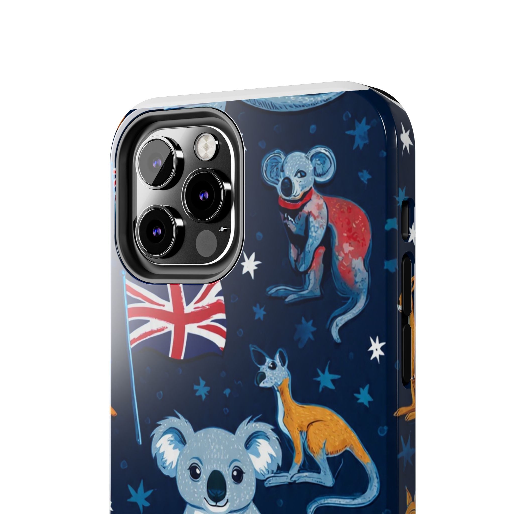 Australian Wildlife Tough Phone Case — Koala & Kangaroo Flag Design