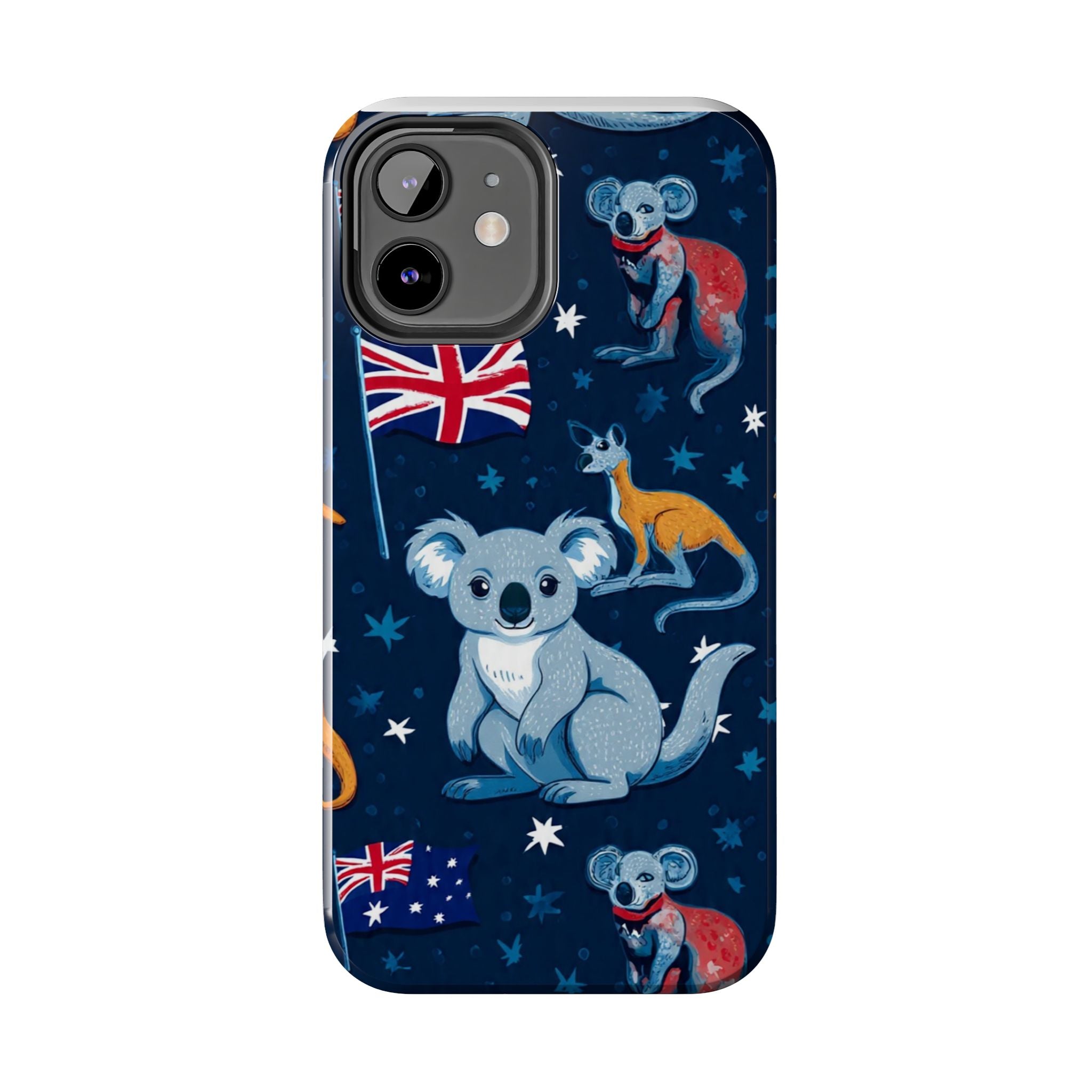 Australian Wildlife Tough Phone Case — Koala & Kangaroo Flag Design