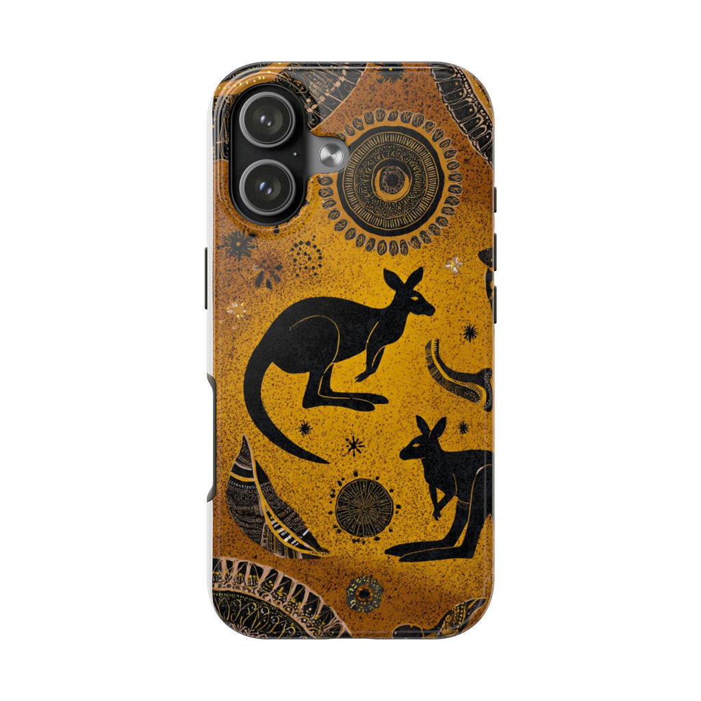 Kangaroo Boho Tough Phone Case — Australian Wildlife Protective Cover