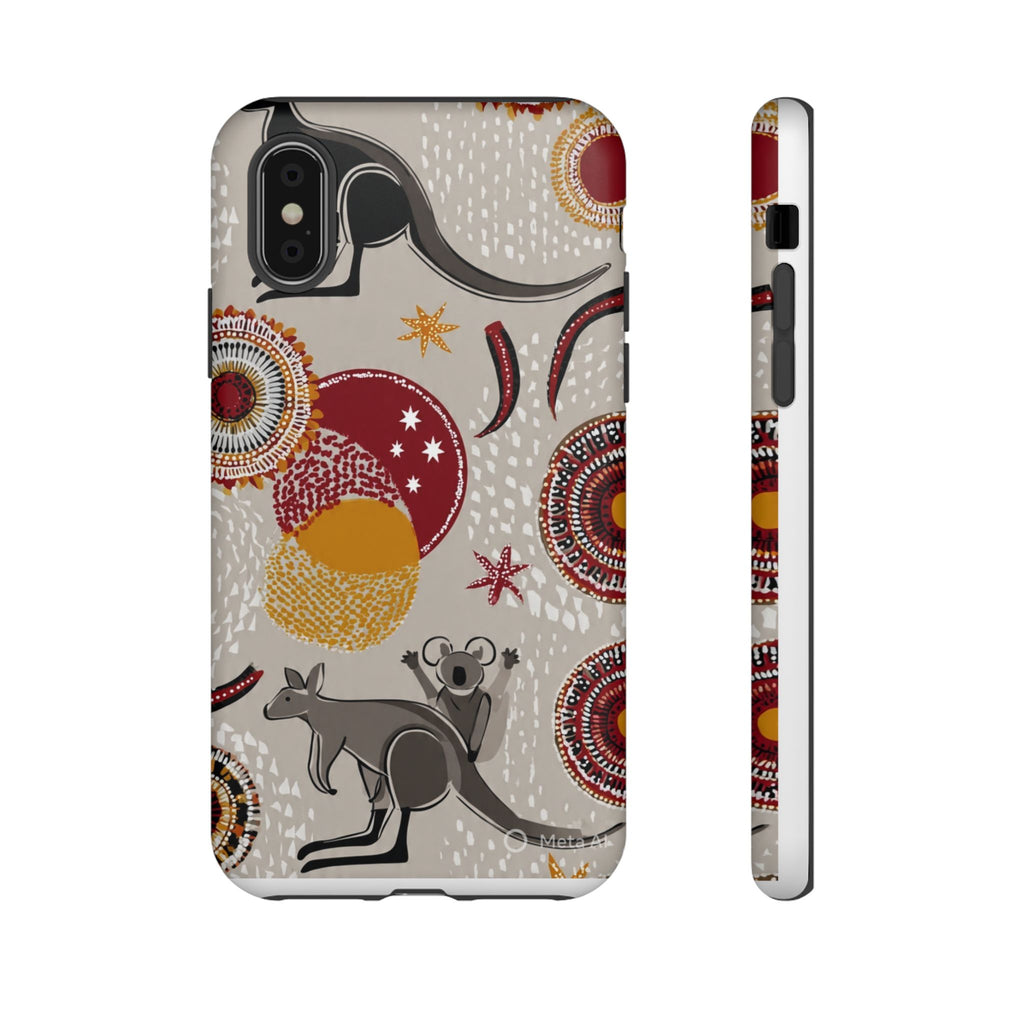 Kangaroo & Koala Aboriginal Dot Art Phone Case – Protective Tough Case
