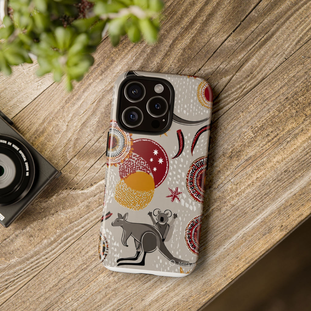 Kangaroo & Koala Aboriginal Dot Art Phone Case – Protective Tough Case