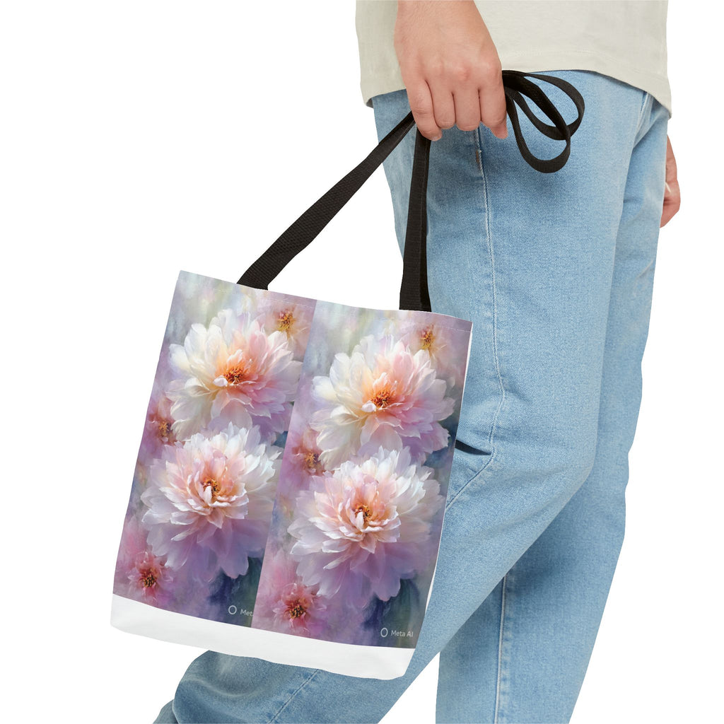 Floral Peony Tote Bag — Watercolor Pastel Bloom AOP Tote