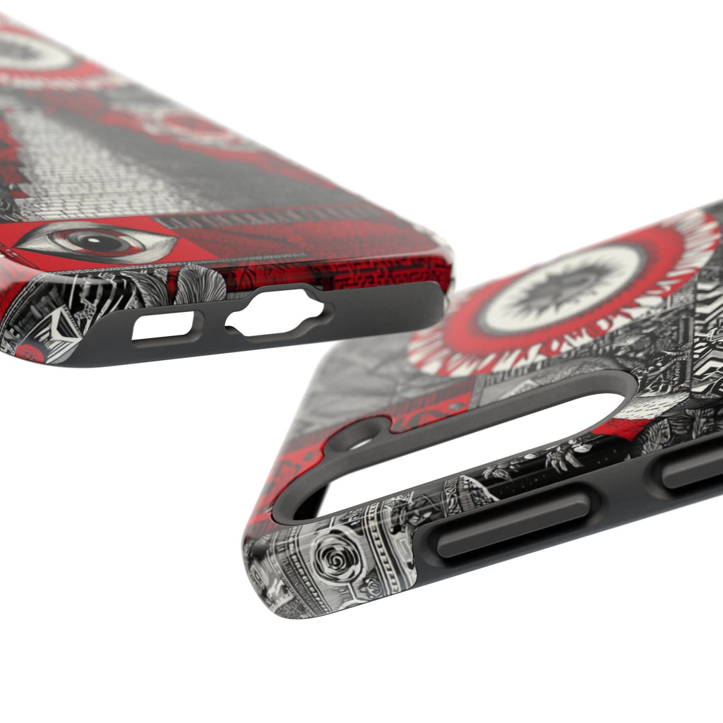 Tough Phone Case — Red Inca Pyramid Collage (Sun & Raven)