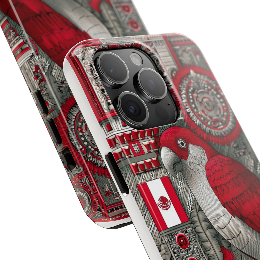 Tough Phone Case — Red Parrot Graphic Impact-Resistant Phone Cover