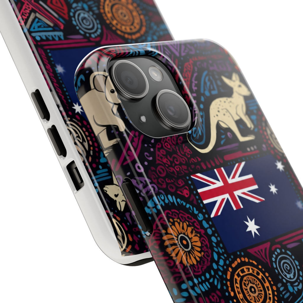 Australian Kangaroo Indigenous Pattern Phone Case — Tough Protective Cover