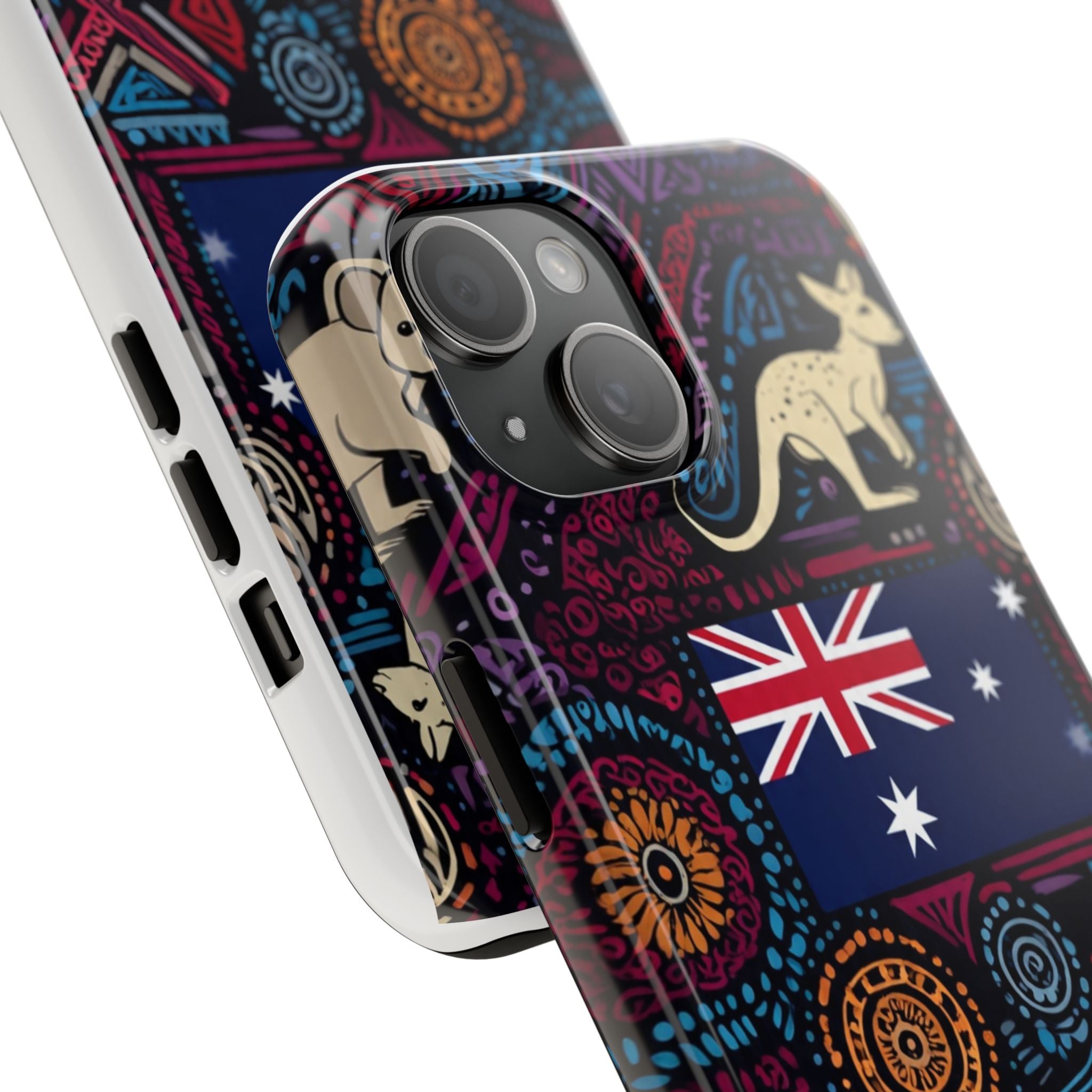 Australian Kangaroo Indigenous Pattern Phone Case — Tough Protective Cover