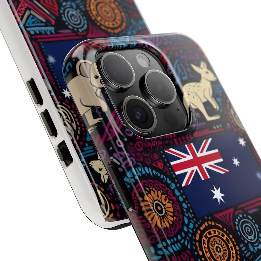 Australian Kangaroo Indigenous Pattern Phone Case — Tough Protective Cover