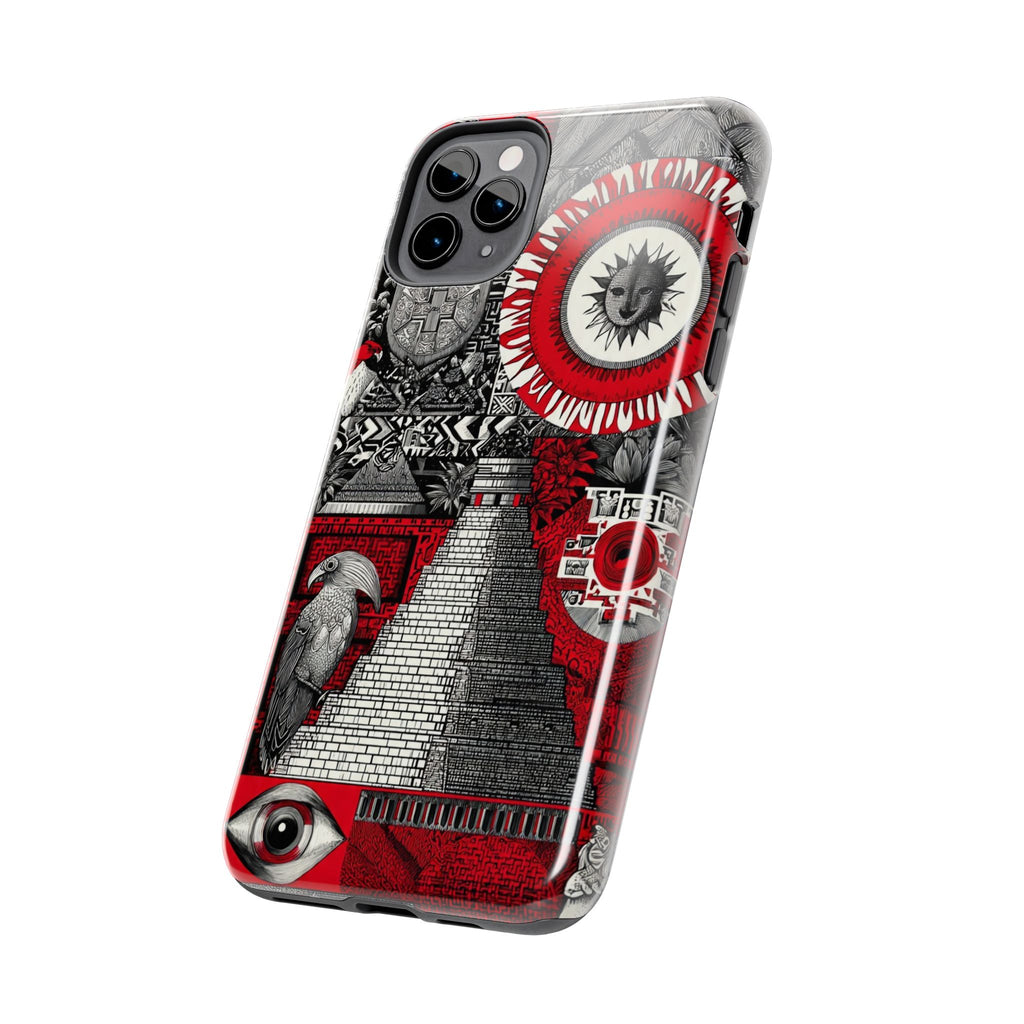 Tough Phone Case — Red Inca Pyramid Collage (Sun & Raven)