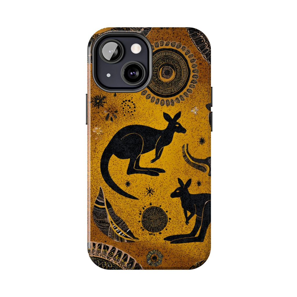 Kangaroo Boho Tough Phone Case — Australian Wildlife Protective Cover