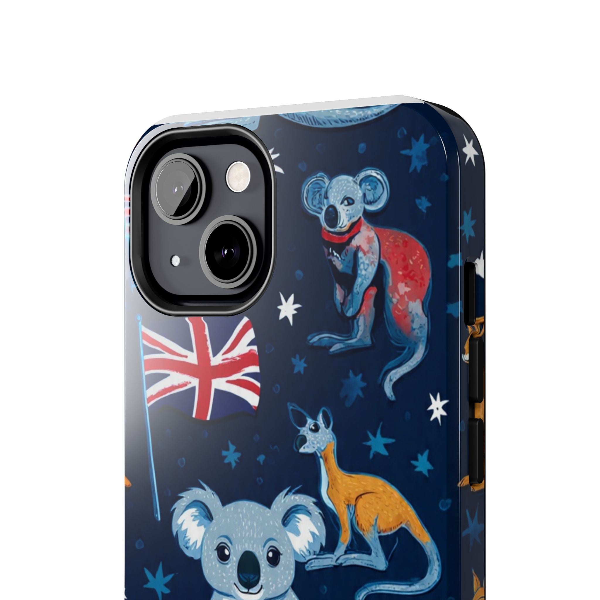 Australian Wildlife Tough Phone Case — Koala & Kangaroo Flag Design