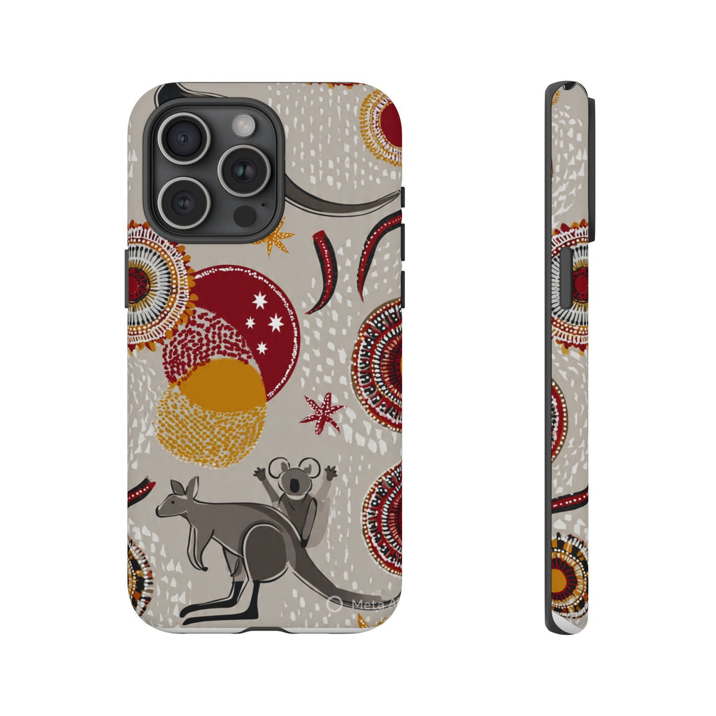 Kangaroo & Koala Aboriginal Dot Art Phone Case – Protective Tough Case