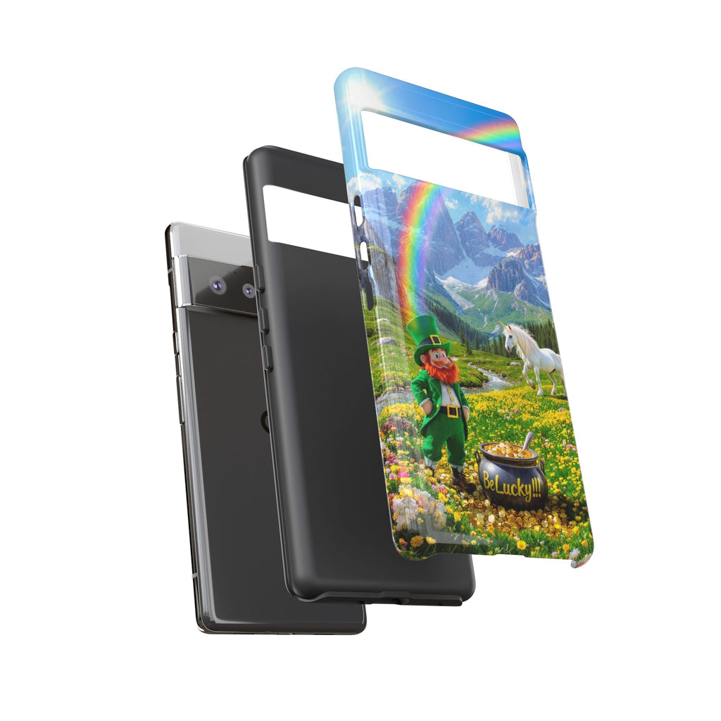 Lucky Leprechaun & Unicorn Phone Case — Rainbow Pot of Gold Protective Cover