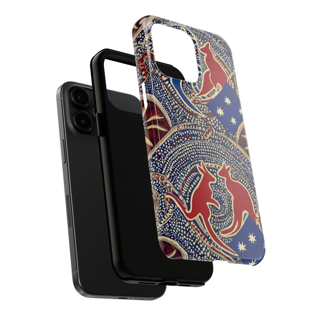 Australian Aboriginal Style Kangaroo Tough Phone Case — Patriotic Dot Art Phone Cover