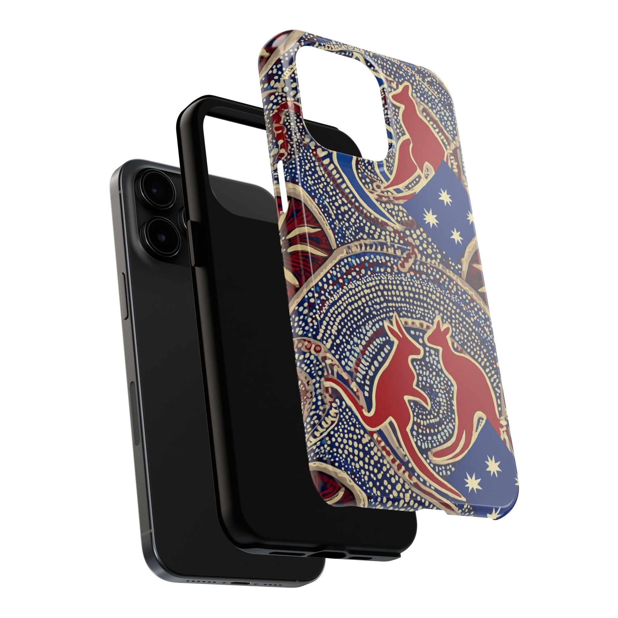 Australian Aboriginal Style Kangaroo Tough Phone Case — Patriotic Dot Art Phone Cover
