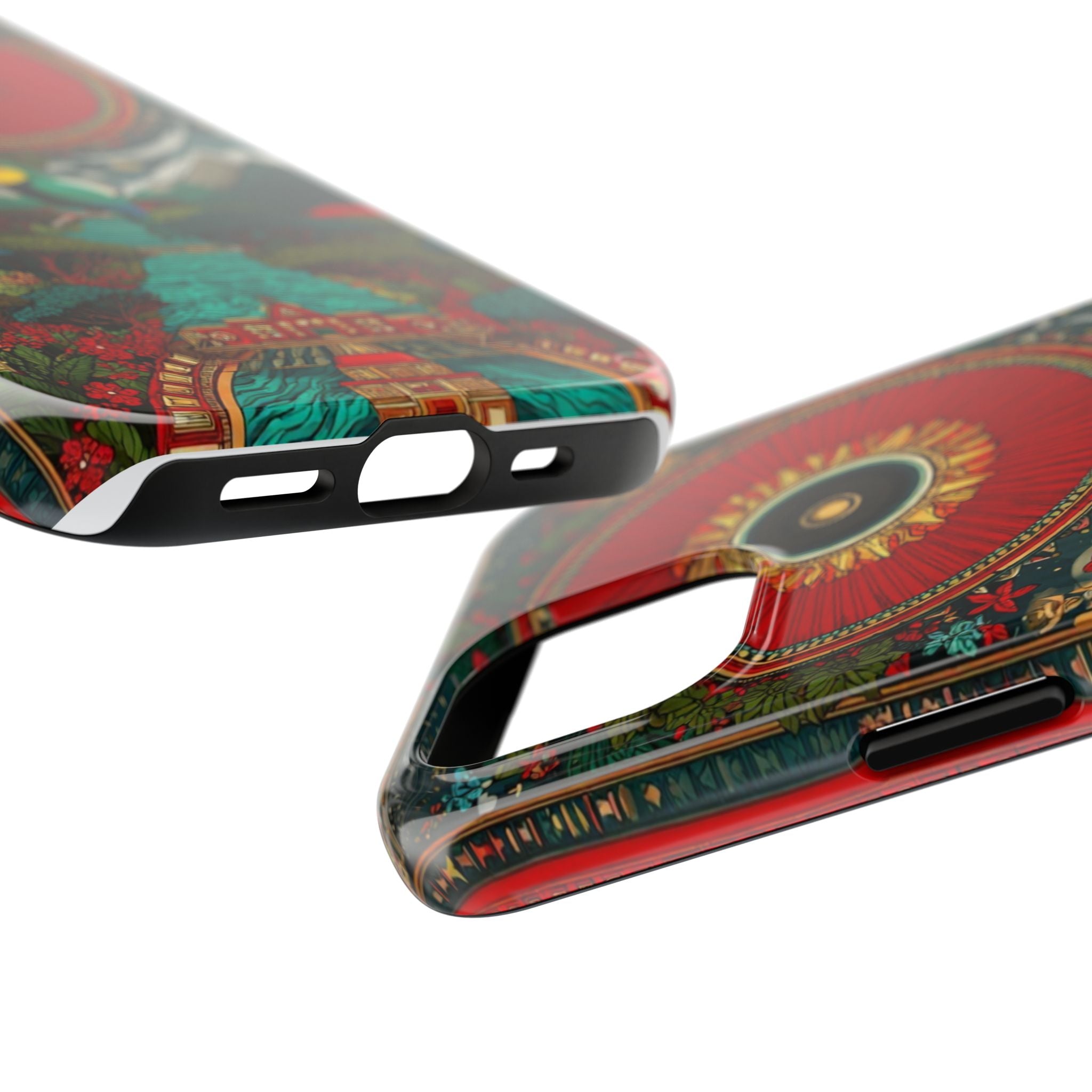 Tough Phone Case — Vibrant Tropical Mountain Bird Design