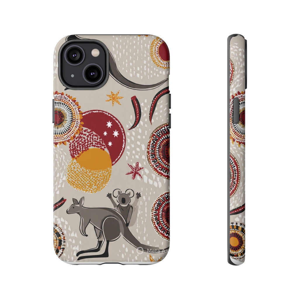 Kangaroo & Koala Aboriginal Dot Art Phone Case – Protective Tough Case