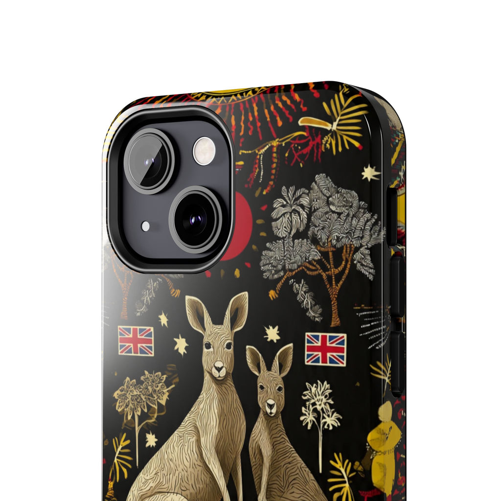 Australian Kangaroo Crest Tough Phone Case — Vintage Coat-of-Arms Design