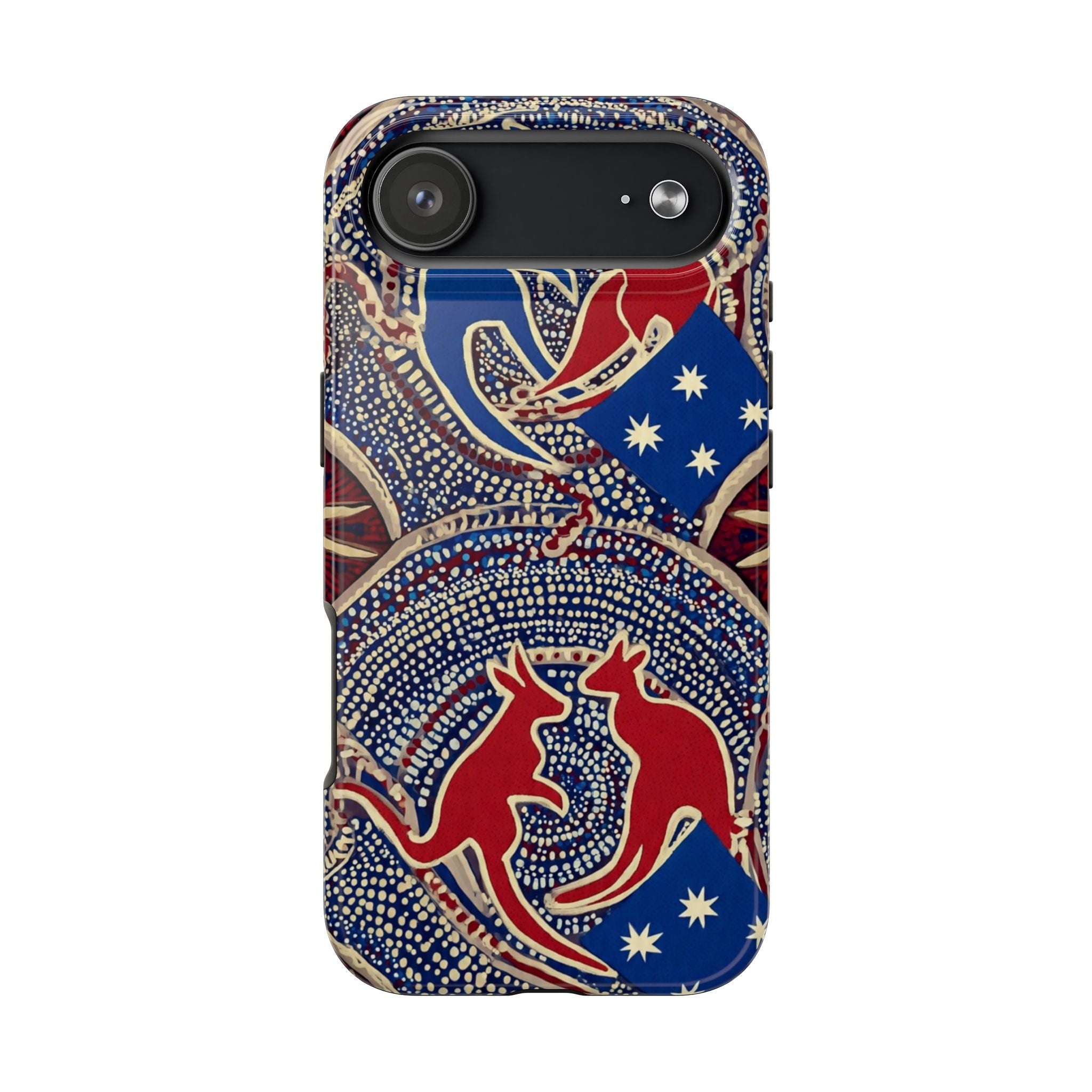 Australian Aboriginal Style Kangaroo Tough Phone Case — Patriotic Dot Art Phone Cover