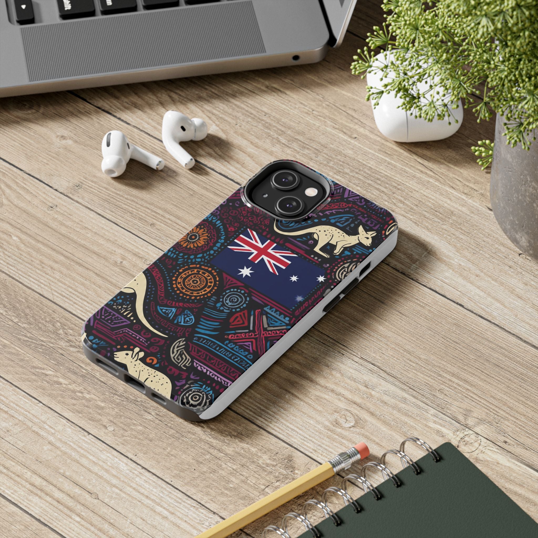Australian Kangaroo Indigenous Pattern Phone Case — Tough Protective Cover