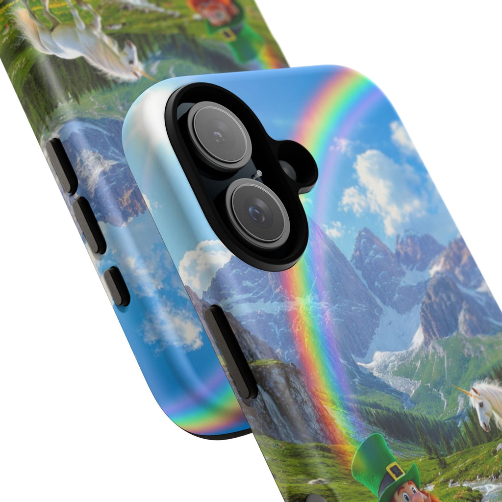 Lucky Leprechaun & Unicorn Phone Case — Rainbow Pot of Gold Protective Cover