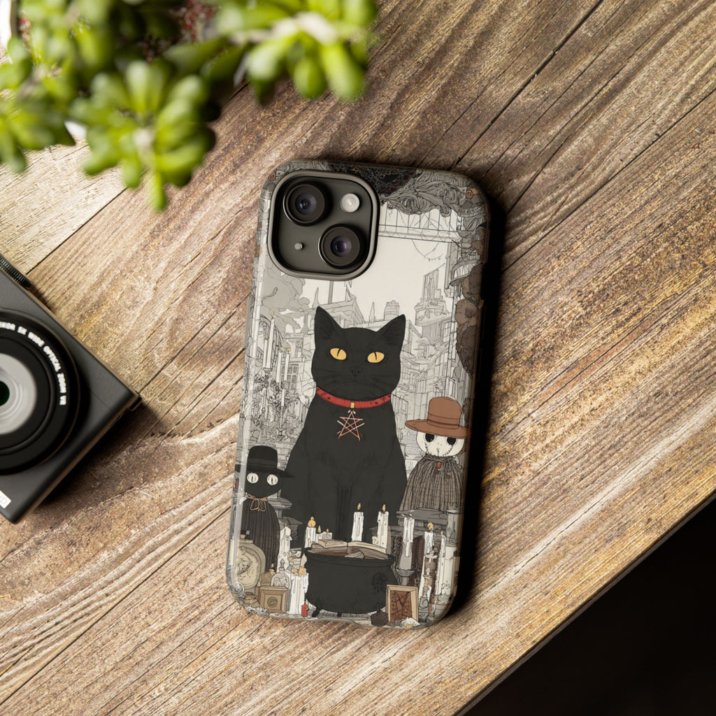 Witchy Black Cat Phone Case — Mystic Altar iPhone Cover