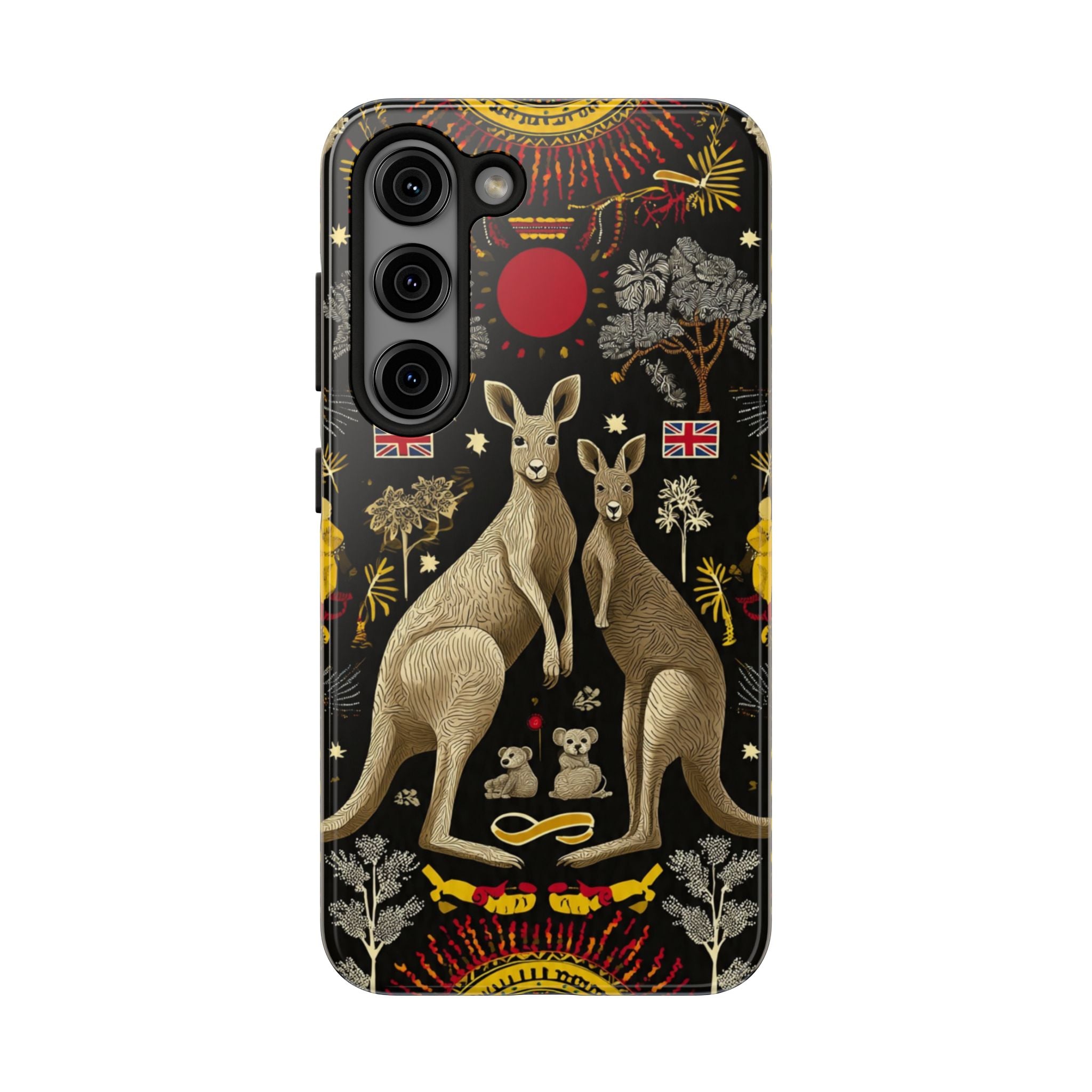 Australian Kangaroo Crest Tough Phone Case — Vintage Coat-of-Arms Design