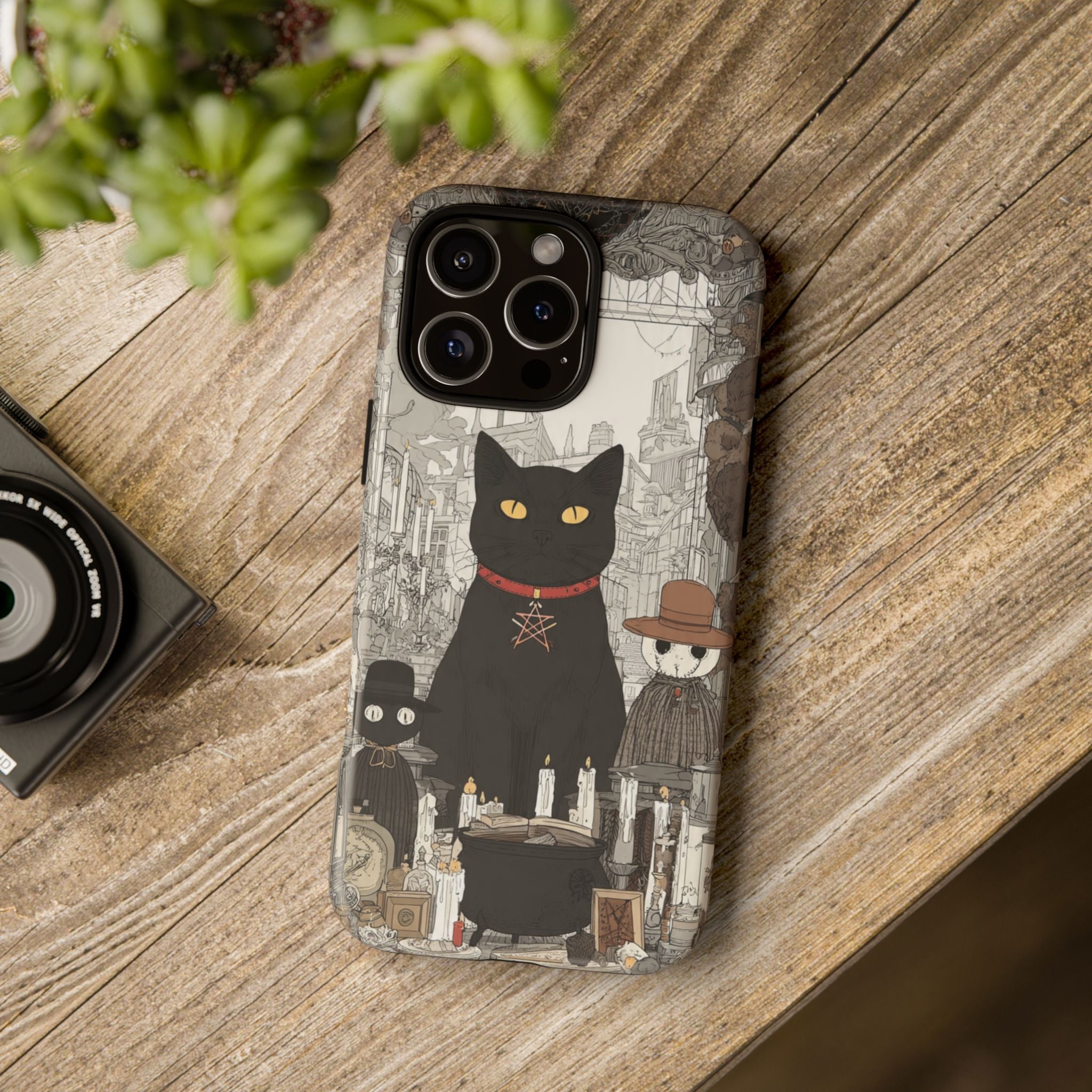 Witchy Black Cat Phone Case — Mystic Altar iPhone Cover