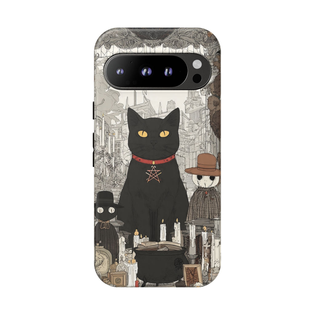 Witchy Black Cat Phone Case — Mystic Altar iPhone Cover