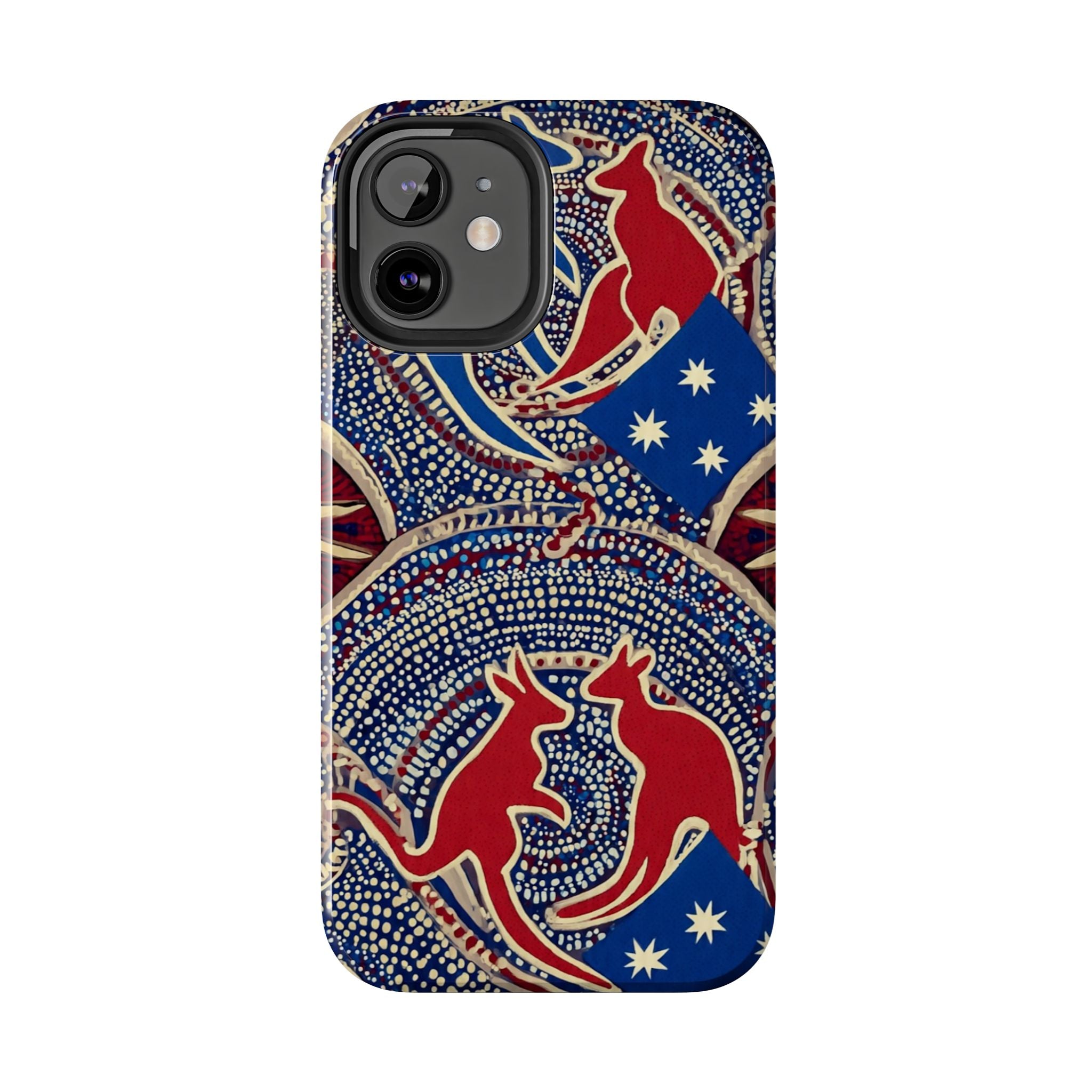 Australian Aboriginal Style Kangaroo Tough Phone Case — Patriotic Dot Art Phone Cover