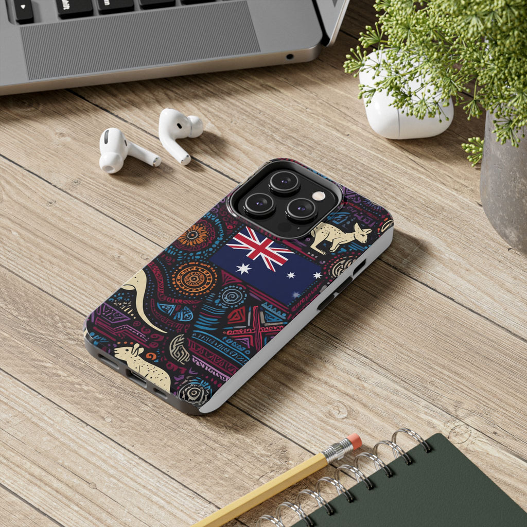 Australian Kangaroo Indigenous Pattern Phone Case — Tough Protective Cover