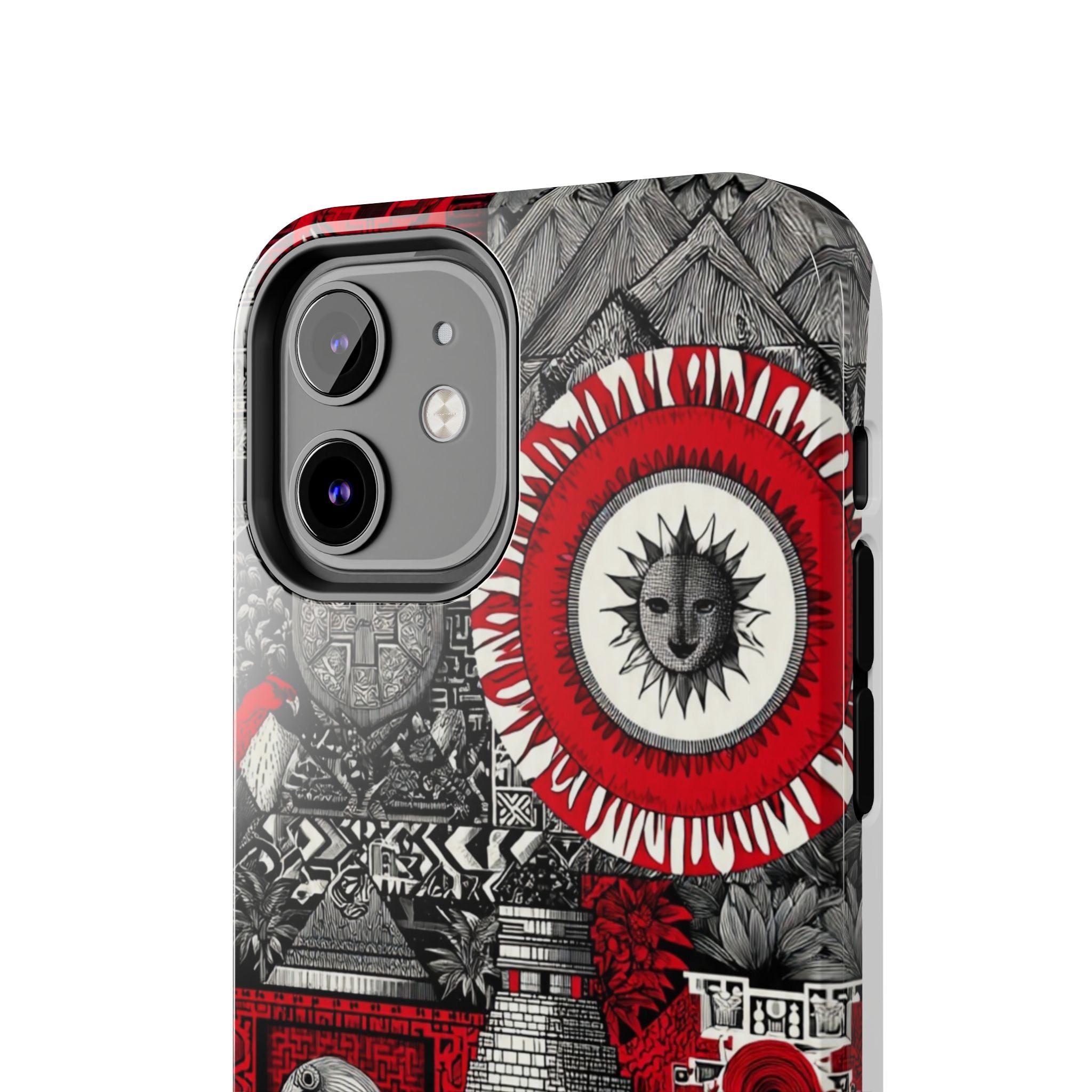 Tough Phone Case — Red Inca Pyramid Collage (Sun & Raven)