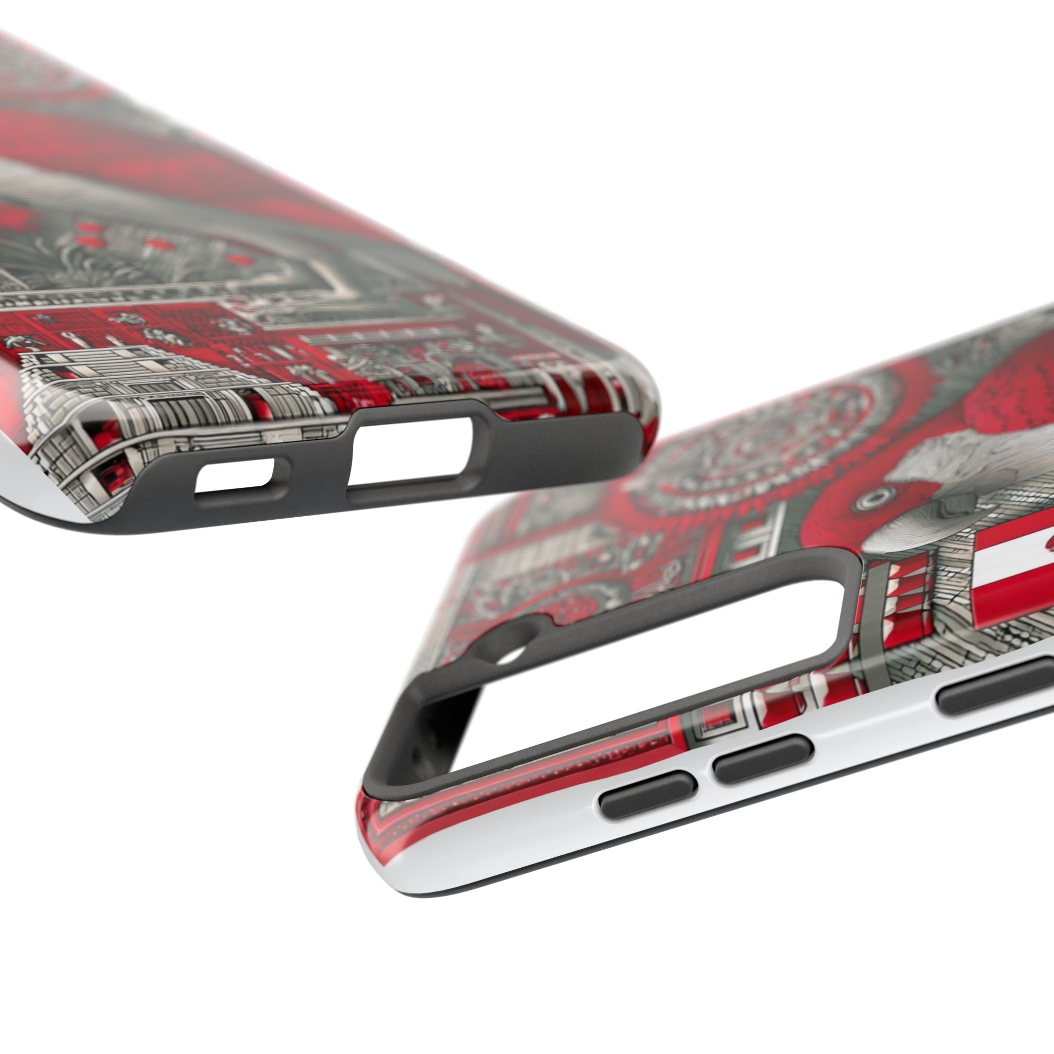 Tough Phone Case — Red Parrot Graphic Impact-Resistant Phone Cover