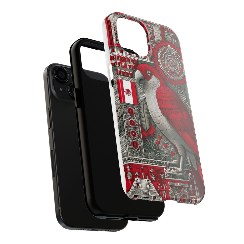 Tough Phone Case — Red Parrot Graphic Impact-Resistant Phone Cover